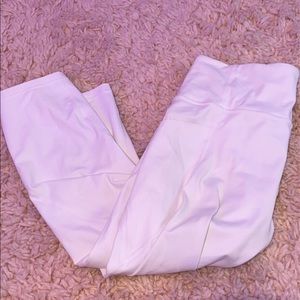 cropped white athletica leggings